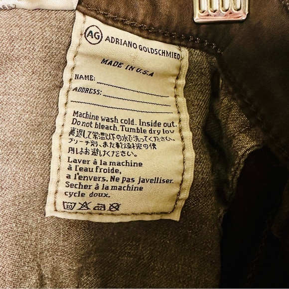 AG Adriano Goldschmied The Stilt Cigarette Leg Jeans Brown Stretch 28R - Picture 9 of 10